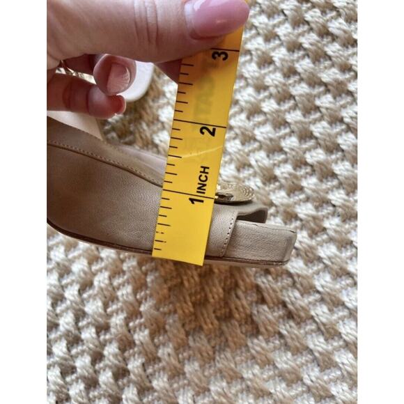 Escada platform nude sandal with gold details vintage 90s Y2K - Picture 12 of 13